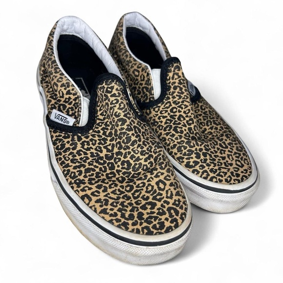 Girls Cheetah Print Vans – Size 1.5 – Skater Style - Picture 3 of 8
